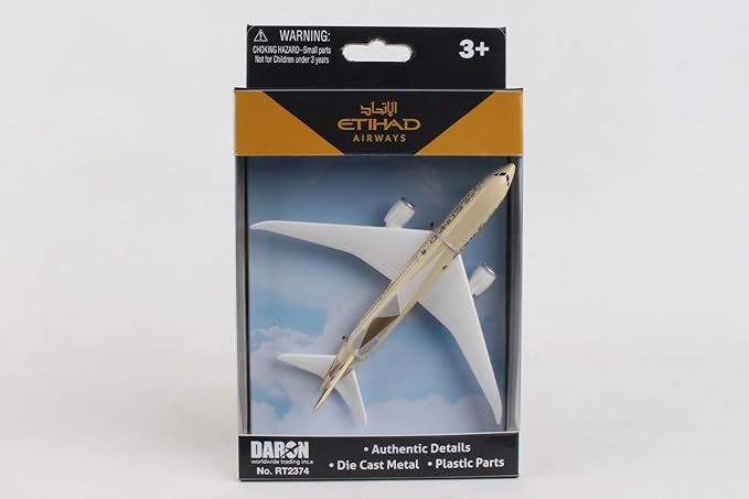 Daron Toy Airplane – Etihad – Die-Cast Metal Model Airplane Toy with Plastic Parts for Kids Ages 3+