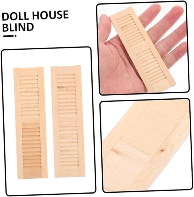 4pcs Scale Miniature Dollhouse Window Blinds Polished Smooth Mini House Accessories for Realistic Doll Furniture Decoration