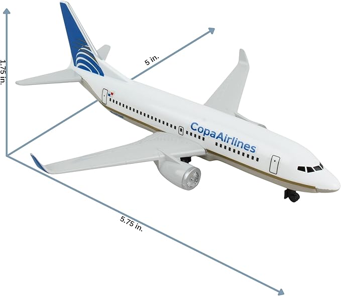 Daron Toy Airplane – Copa Airlines – Die-Cast Metal Model Airplane Toy with Plastic Parts and Rolling Wheels for Kids Ages 3+