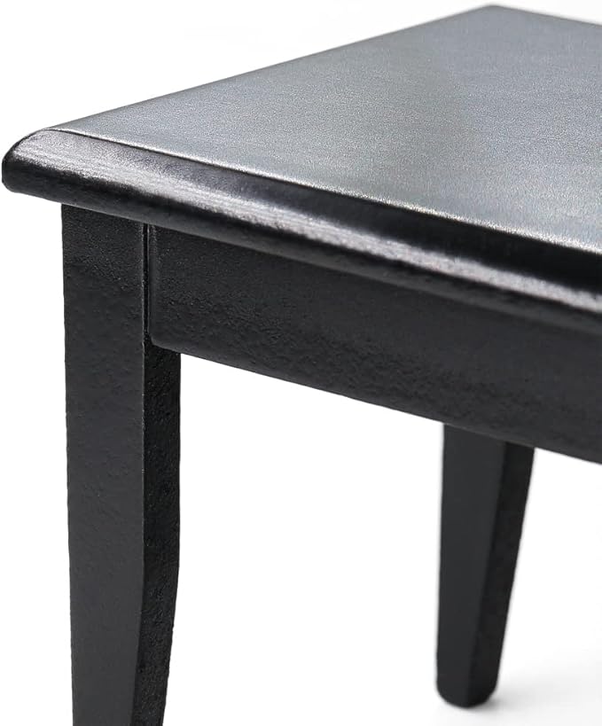 Odoria 1/12 Miniature Dining Table and Chairs Dollhouse Kitchen Furniture Accessories, Black