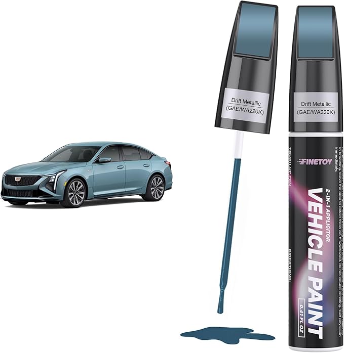 Drift Metallic(GAE/WA220K) Touch up Paint for Cadillac, Quick & Easy Fix for Car Scratches, 2 in 1 Car Touch up Paint with Pen Tip and Brush, Auto Scratch Repair Pen with Exact Color Match