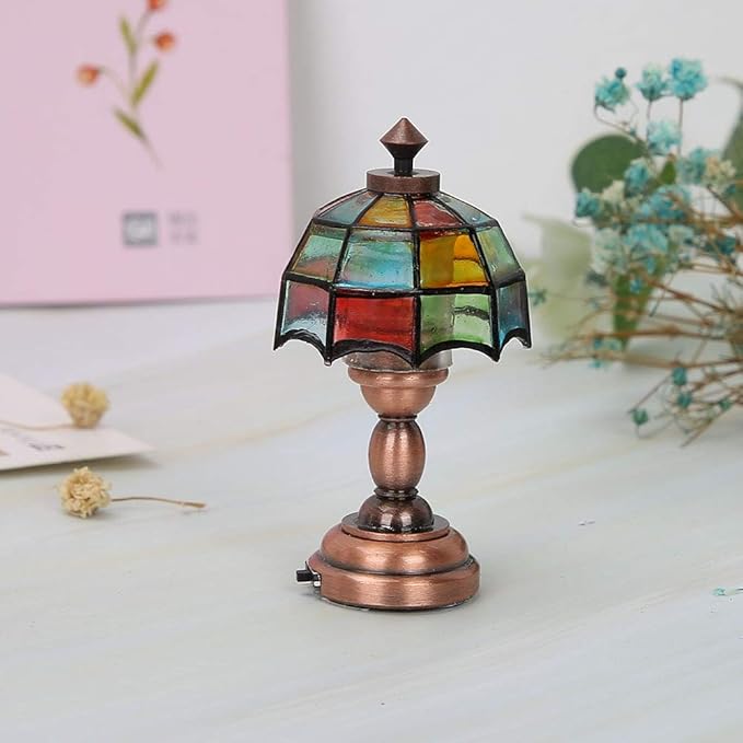 DAN&DRE Dollhouse Accessories Colorful Mini LED Lamp Simulation Ornament 1:12