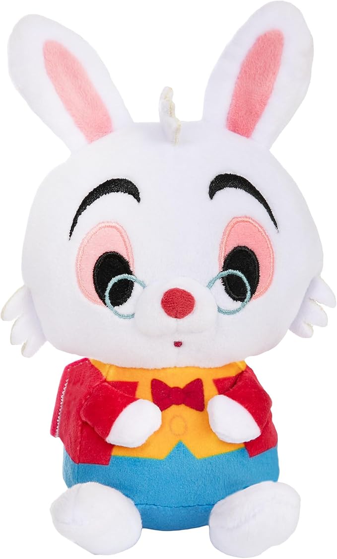 Disney Store Official Mini Mix-Its Plushies – White Rabbit - Cute Stuffed Animals - Mix & Match Detachable Hats - Hook and Loop Strap - Plush Toys for Kids and Collectors, 7 Inch