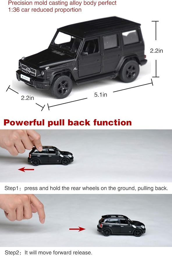 Tianmei 1:32 Scale SUV Styling Alloy Die-Cast Car Model Collection Decoration Ornaments, Kids Play Vehicle Toys with Pull Back Action and Open Doors (BC G63 - Black)