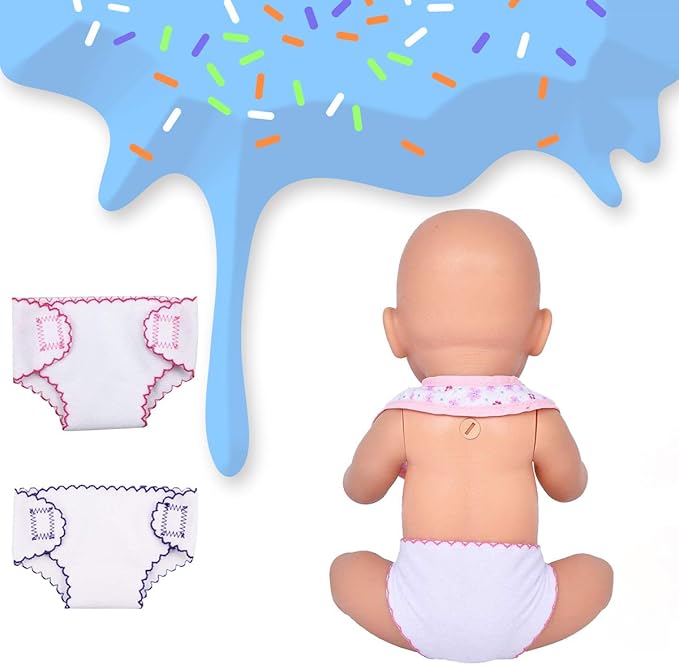 DC-BEAUTIFUL 4 Pcs Diapers, Underwear and 2 Pcs Bibs for 14-18 Inch Baby Dolls, Suitable for Infant Baby Girls Boys