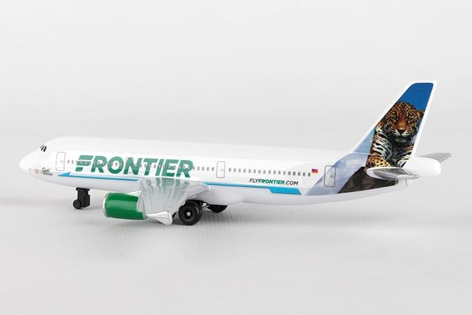 Daron Toy Airplane – Frontier Airlines – Die-Cast Metal Model Airplane Toy with Plastic Parts for Kids Ages 3+