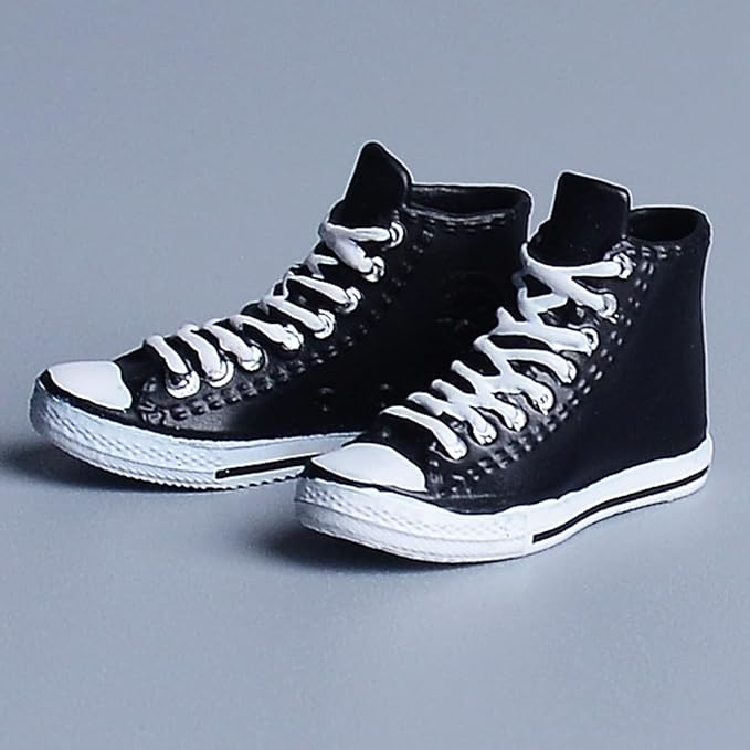 Meetoget Figure Male Doll Daily Sports Shoes 1/12 Scale high-top Knapsack for Action Figure PU004US,Black
