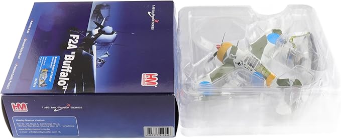 Hobby Master | 1:48 Scale Diecast Military Aircrafts | Brewster Model 239 "Buffalo (Winter Scheme) BW364, 3/LeLv 24, Flown by WO Ilmari Juutilainen, March 1942 | Model HA7014
