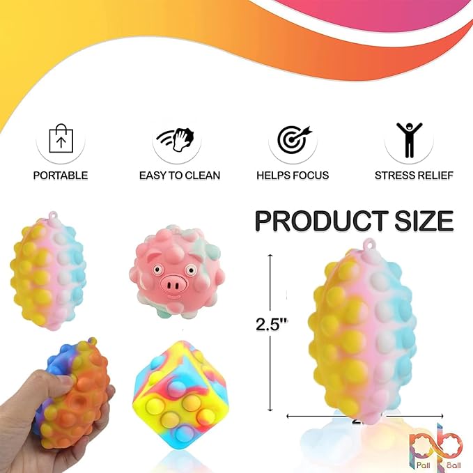 134 Pcs Pop Party Favors for Kids, Fidget Treasure Box Toys, Classroom Prizes, Pinata Filler Goodie Bag Stuffers,Treasure Chest, Carnival Prize Box Bulk Toys for Boys Girls