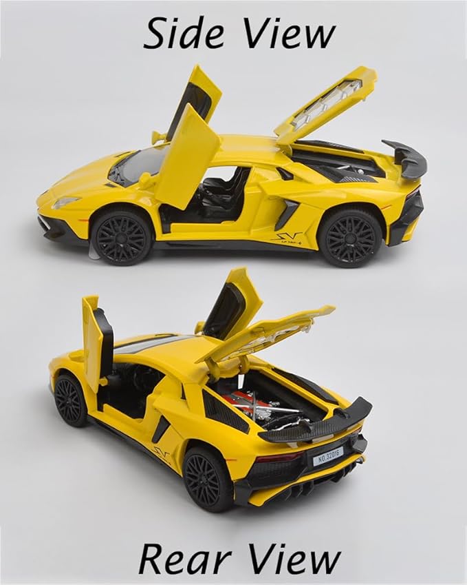 Alloy Collectible Lambo Aventador Toy Vehicle Pull Back Die-Cast Car Model with Lights and Sound