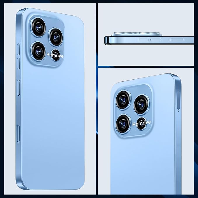 JQAKP 16PROMA X 5G Phone,Smartphone Unlocked Cell Phone 16GB+512GB/6.99“ HD Screen Display/68MP+108MP Camera/7000 mAh, Dual SIM Card/Face Unlock/Fingerprint Button Unlock (Blue)