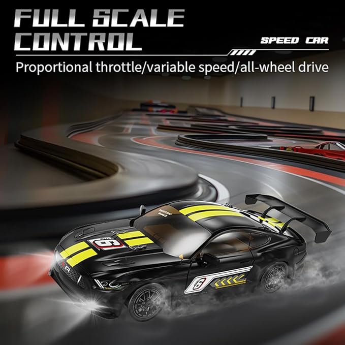 KF28 1/16 Scale Drift RC Car with Full Proportional RTR 2.4GHZ Remote Control and APP Control Speed Racing Cars (Black)