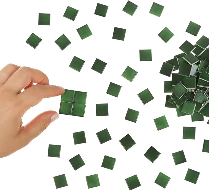 150 pcs, Dollhouse Flooring, 1:12 Scale Doll House Tiles, Miniature Checkerboard Floor, REDUCIO! (Emerald Gloss)