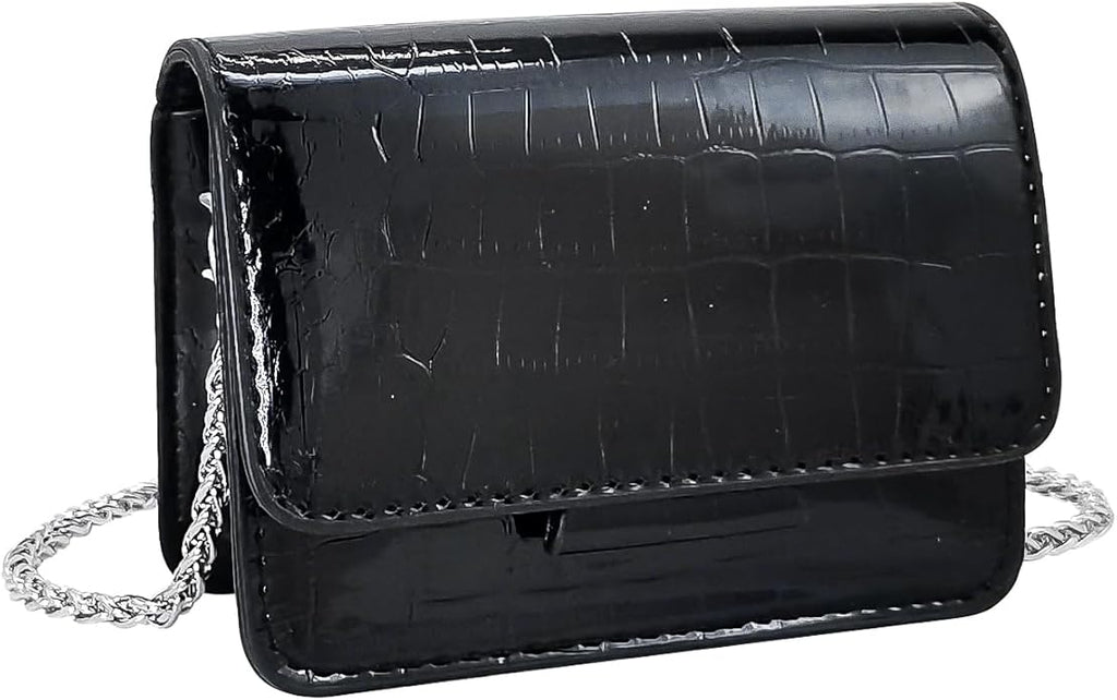 NovaKnot Metallic Mini Crossbody Purse, Evening Clutch Bag with Removable Chain Strap, Small Purse for Women, Not for Phones