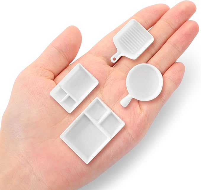 2Pcs Mini Lunch Box and Mini Pan Shape Resin Silicone Molds Tiny Tableware Wok Epoxy Casting Molds for DIY Micro Resin Dollhouse House Kitchen Miniatures Landscape Decor