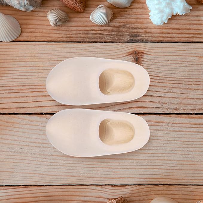 LOGOFUN 5 Pairs Mini Wooden Shoes Miniature Finger Shoes Unfinished Wood Clog Crafts DIY Blank Doll Netherland Shoes for Dollhouse Decorations - 3cm