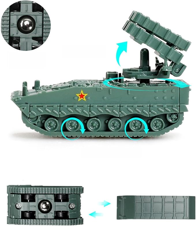 4X 1:144 Assembly Tank Model Wheeled Vehicle Model for Children Girls Kids