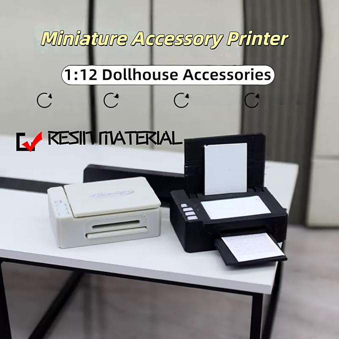 1:12 Mini Dollhouse Accessories Office Supplies Set,Which Including 2 Print Models Miniaure Scene Model for Dollhouse Decor and Dollhouse Furniture.(2 Colors)