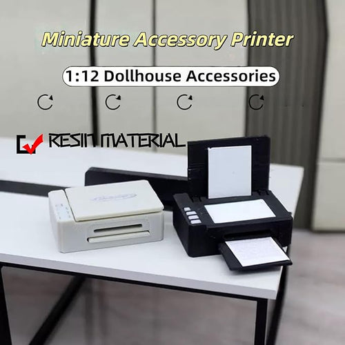 1:12 Mini Dollhouse Accessories Office Supplies Set,Which Including 2 Print Models Miniaure Scene Model for Dollhouse Decor and Dollhouse Furniture.(2 Colors)