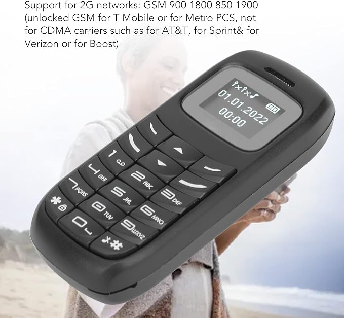 GOWENIC BM70 Mini Smartphone, 2G Unlocked Small Mobile Phone with 0.66 Inch Screen Dual SIM Card Dual Standby, Bluetooth Music Player, Backup Phone Low Radiation (Black)