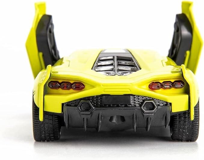BDTCTK Lamborghini Sián FKP37 Diecast Car Models,1/36 Zinc Alloy Toy Pull Back Vehicles Toy Cars for Toddlers Kids Boys Girls Gift (Yellow)