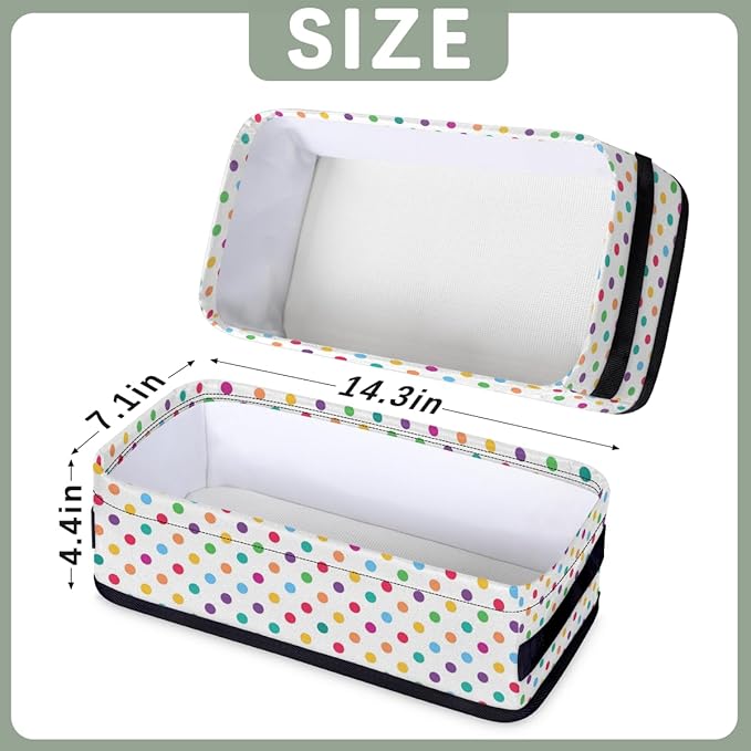 Colorful Polka Dot Bathroom Storage Baskets Waterproof Bathroom Counter Organizer Decorative Toilet Paper Storage Basket for Organizing for Bathroom Living Room Decor