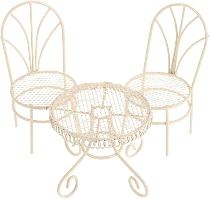 BESPORTBLE Miniature Garden Furniture Set Fairy Garden Accessories Small Table Chair Set Outdoor Decor for Home