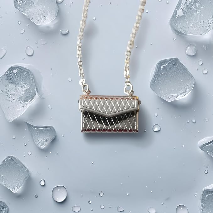 Miniature Alloy Handbag (Gold/Silver Option): 1:12 Scale Fashion Purse with Chain for Dollhouse Wardrobe, Boutique Scene, Adult Collector (Silver)