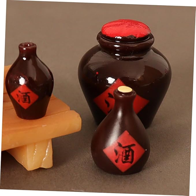 ORFOFE 3Pcs Wine Bottles Authentic Resin Dollhouse Miniatures Detailed Miniature Alcohol Bottles for Realistic Scenes for Home Decor and Play