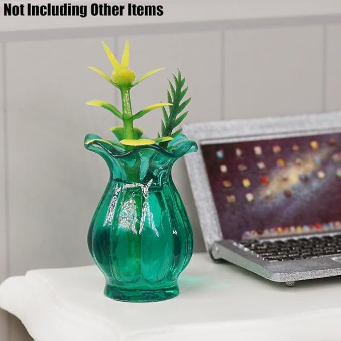 Odoria 1/12 Miniature Flower in Vase Dollhouse Decoration Accessories, 15Pcs