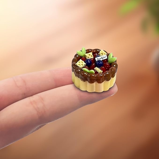 2Pcs Mini Thumb Cake Trays Shape Silicone Molds Tiny Things Epoxy Casting Molds for DIY Micro Resin Dollhouse Kitchen Miniatures Landscape Decor