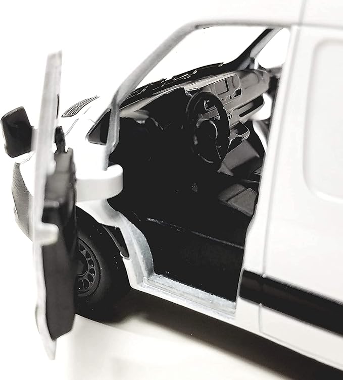 KiNSMART - Mercedes-Benz Sprinter Cargo Van 1:48 O Scale 5" Die Cast Metal Model Toy Van, Pull-Back Action (White)