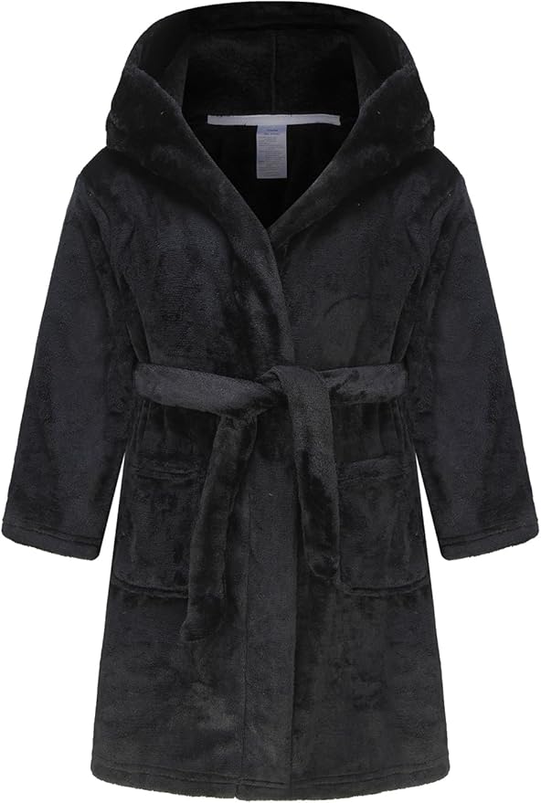 Boys Fleece Robe Hooded Toddler Soft Bathrobe Pajamas Sleepwear for Kids Girls 2-16 Years