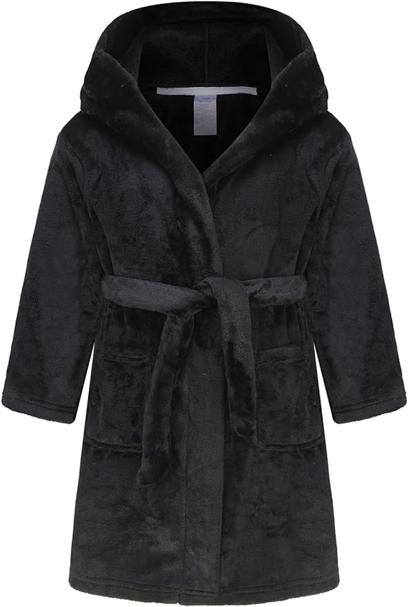 Boys Fleece Robe Hooded Toddler Soft Bathrobe Pajamas Sleepwear for Kids Girls 2-16 Years
