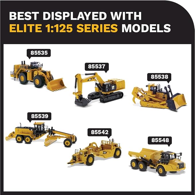 Diecast Masters 1:125 Caterpillar 657G Wheel Tractor Scraper, Elite Series Cat Truck | Scale Model Collectible Construction Trucks Truck, 85542
