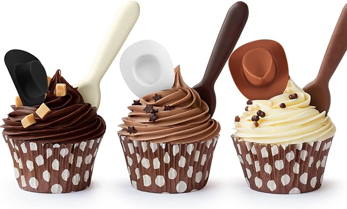 Skylety 20 Pieces Plastic Mini Cowboy Cowgirl Hat Miniature Western Small Doll Hat Cute Doll Cupcake Decoration for Dollhouse Cow Party Decoration(Pink, White, Brown, Black)
