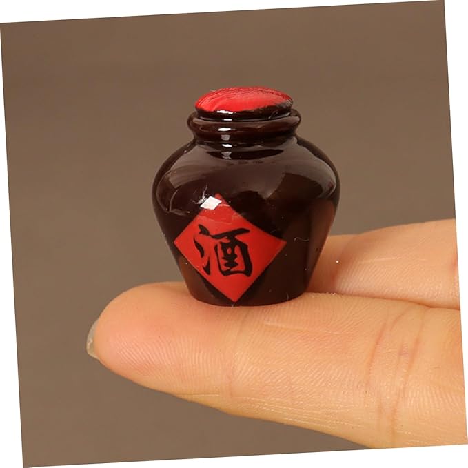 SUPVOX Miniature Wine Jar Models for Dollhouse Decoration Realistic Tiny Jar Decor Accessories 3 Pieces Resin Wine Bottles for Mini Scenes and Photo Props