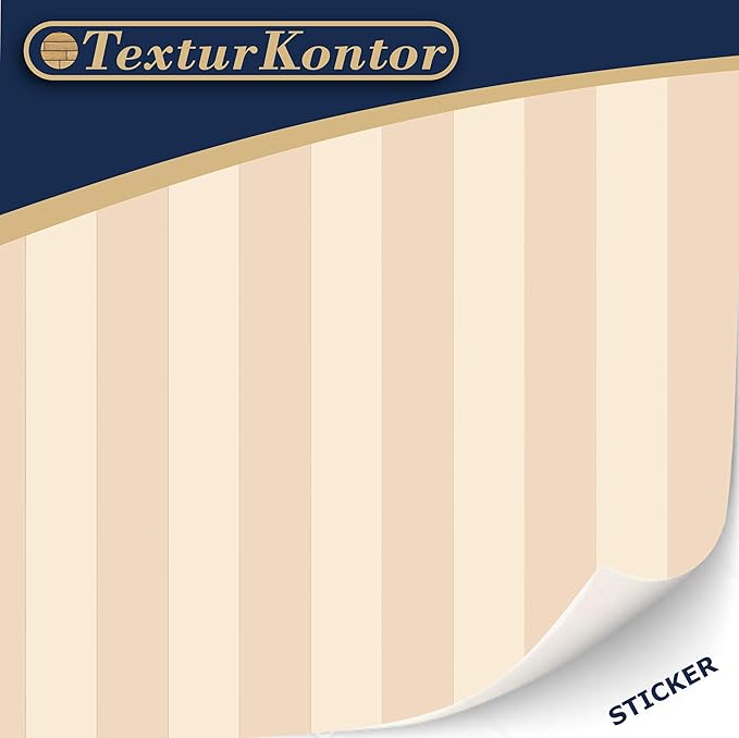 3 Sheets Self-Adhesive Wallpaper for Dollhouses - Scale 1:12 Modern Art Deco Wallpaper (Creme Colored Stripes)
