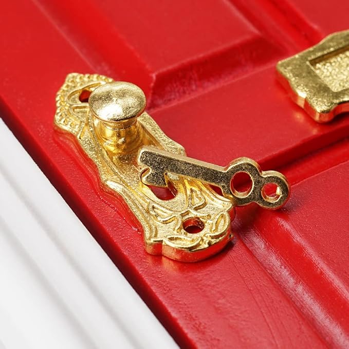 Odoria 1/12 Miniature Door Dollhouse Furniture Accessories, Red