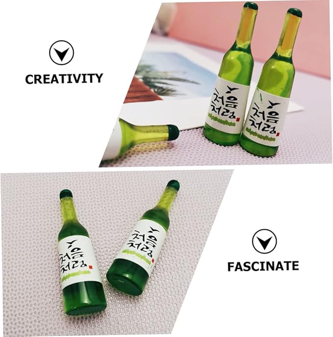 CHICAMPERA 12pcs Miniature Wine Bottles Decor Mini Rice Wine Bottles for Dollhouse Micro Landscape