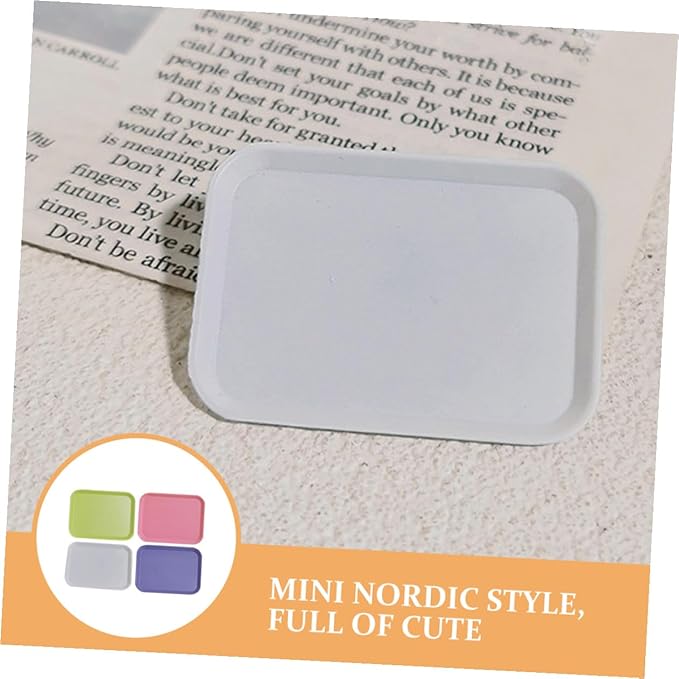4Pcs Nordic Style Miniature Dollhouse Trays Mini House Dish Decorations for Scene Layout Realistic Mini Plates for Pretend Play Dollhouse Food Tray Accessories