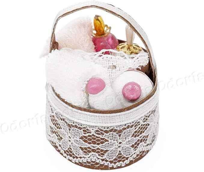 Odoria 1/12 Miniature Basket with Perfume Dollhouse Decoration Accessories