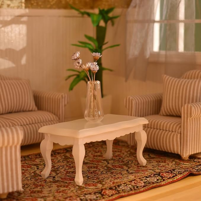 iLAND Miniature Dollhouse Accessories for Dollhouse Furniture, Glass Vases w/Dried Flowers Set (Pretty 5pcs)