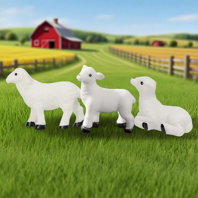 30pcs Mini Farm Animals Figurines Playset, Mini Resin Figurines for Fairy Garden Accessories, Garden Lawn Landscape Decor, Dollhouse, Succulents & Home Decoration