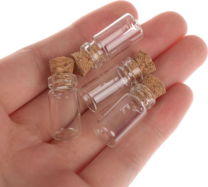 10Pcs Dollhouse Glass Jars Miniature: 1/12 Scale Glass Bottles Food Container for Kitchen Restaurant - Mini Canister Empty with Cork，Dollhouse Decor，Dollhouse DIY Accessories