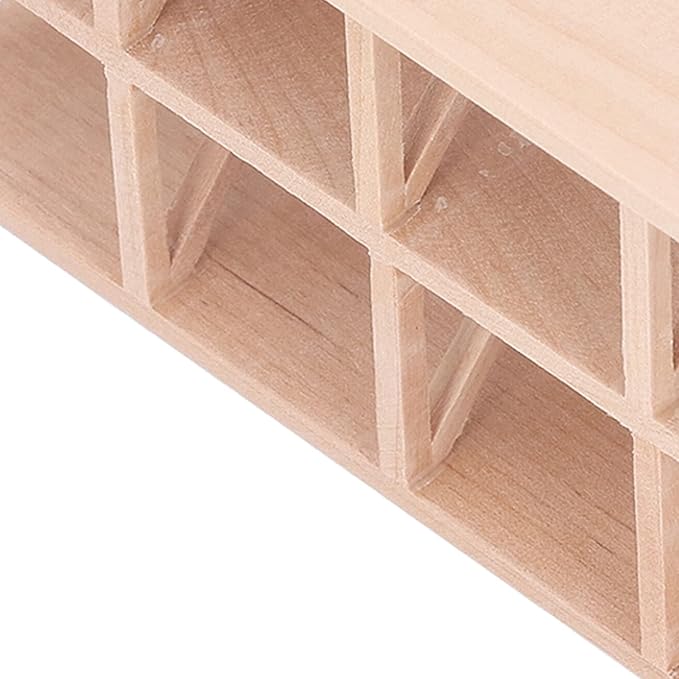 AMONIDA Dollhouse Mini Shelf Rack, 8 Grids Decorative 1: 12 Scale Furniture Plain Color Dollhouse Wood Storage Rack for Living Room