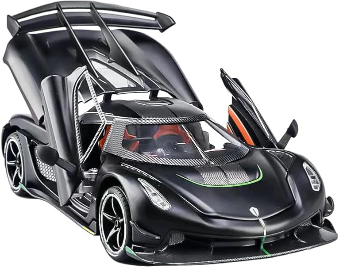 Toy Cars Model Jesko 1/24 Black Alloy Collectibles Die-cast Vehicles with Sound and Light