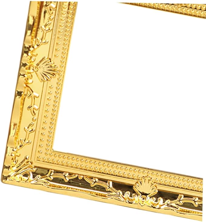 Generic 2pcs Dollhouse Gold Decorative Mini House Layout Props Plastic Craft Adornments for DIY Miniature Furniture Scenes