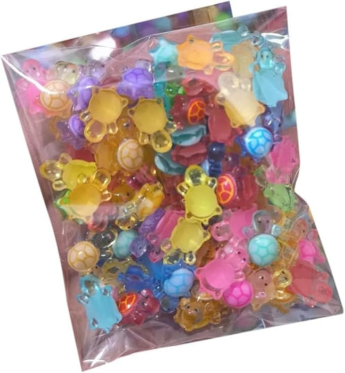 100 Pcs Colorful Mini Resin Animals Turtles Night Glow, Mini Animals Figures, Miniature Things Figurines to Hide, Tiny Turtles for DIY Fairy Garden Decoration Dollhouse Micro Landscaping, Decorations