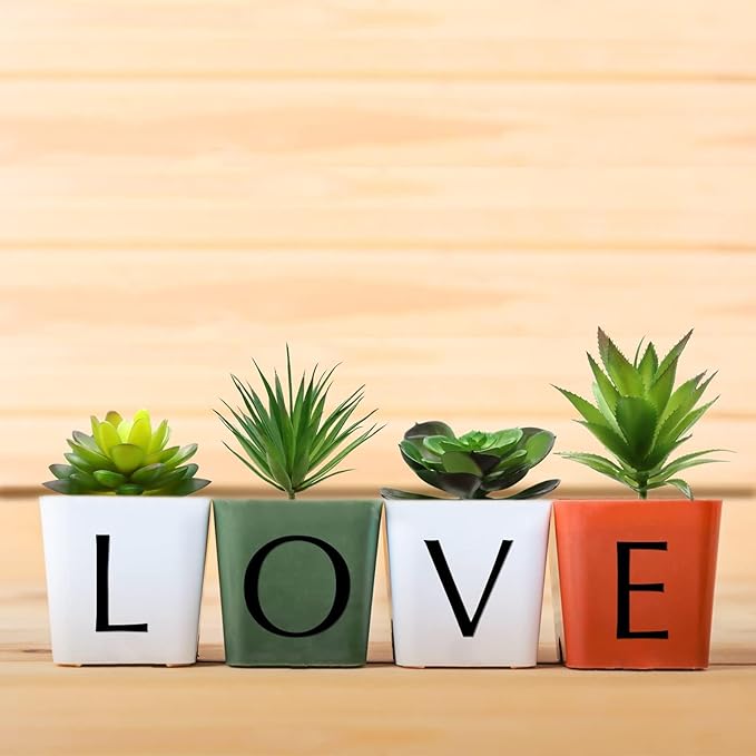 Hecaty 5 Pcs Faux Succulents Set, Realistic Fake Succulents, Artificial Hanging Ornaments Fleshed Plant Textured for Home Garden Wedding Party Spring Decoration (Green)